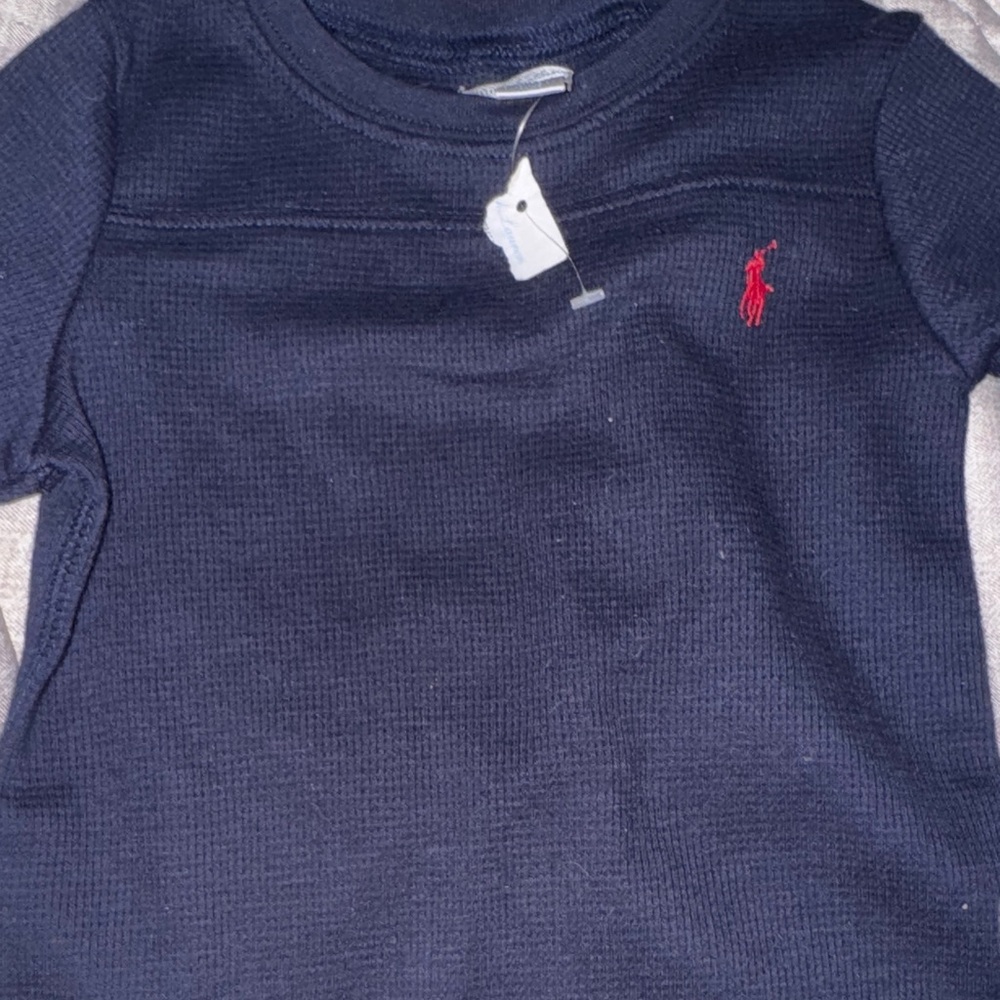 Ralph Lauren Kids Navy Sweater with Red Logo